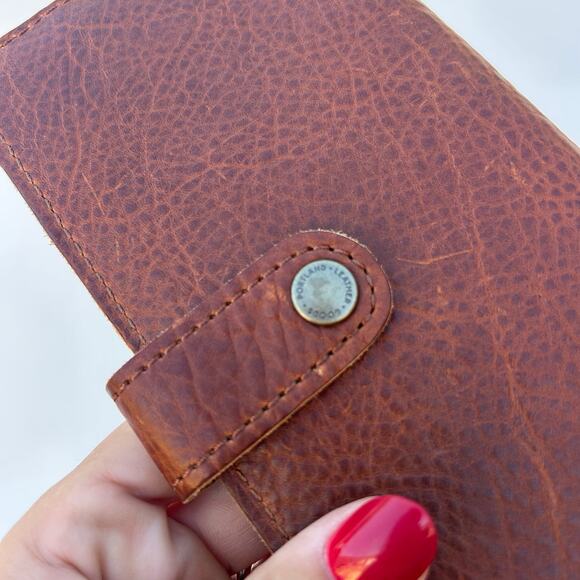 Portland Leather Goods Bi-Fold Leather Wallet Tan Pockets Large Full Grain - Picture 6 of 7